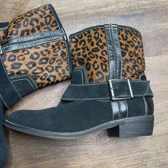 Kelsi Dagger Western Ankle Boot Womens Size 8.5 Leather‎ Calf Hair Leopard - Picture 4 of 8